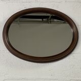Oval wooden mirror