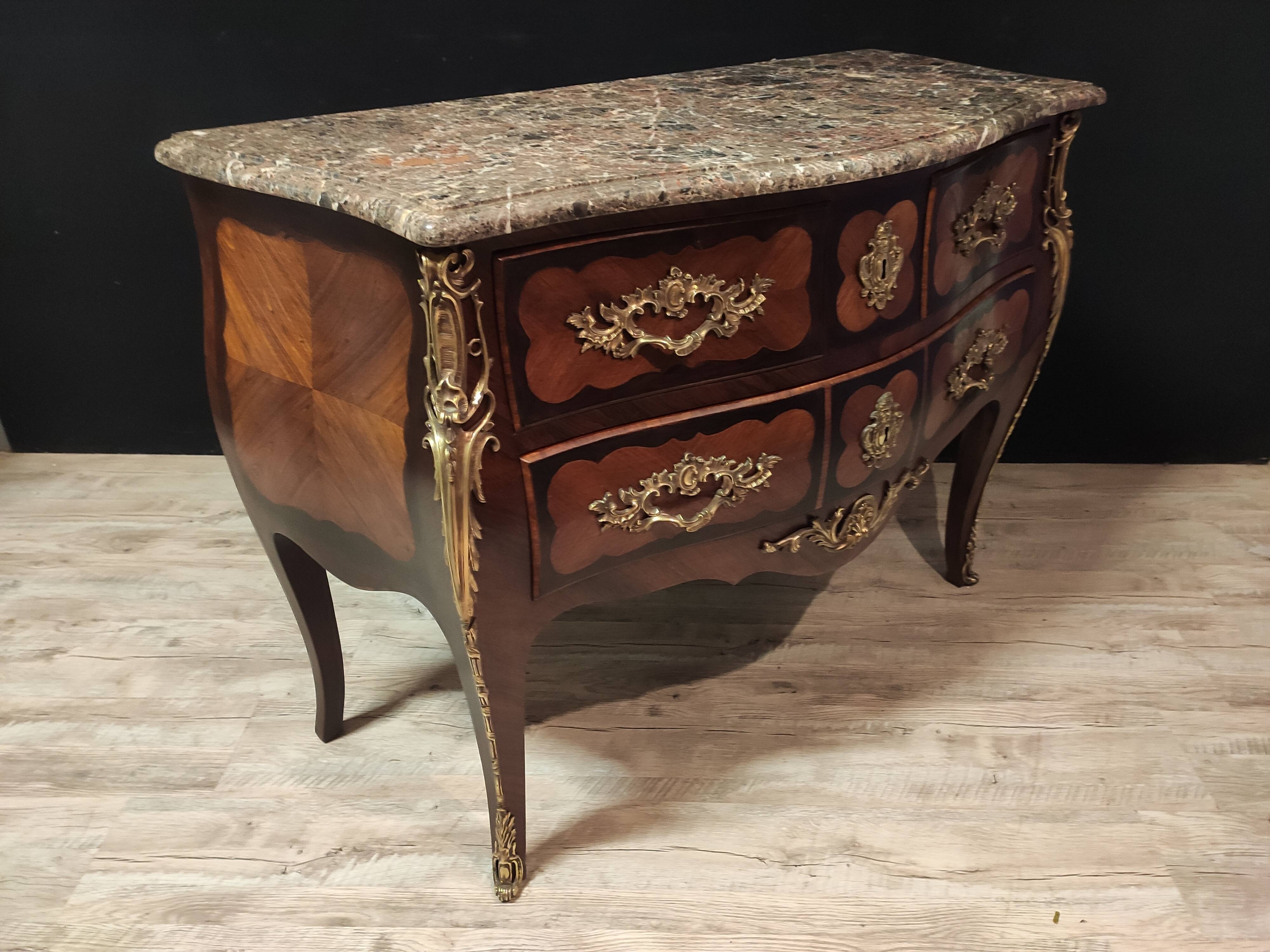 Dresser in marquetry style Louis XV
