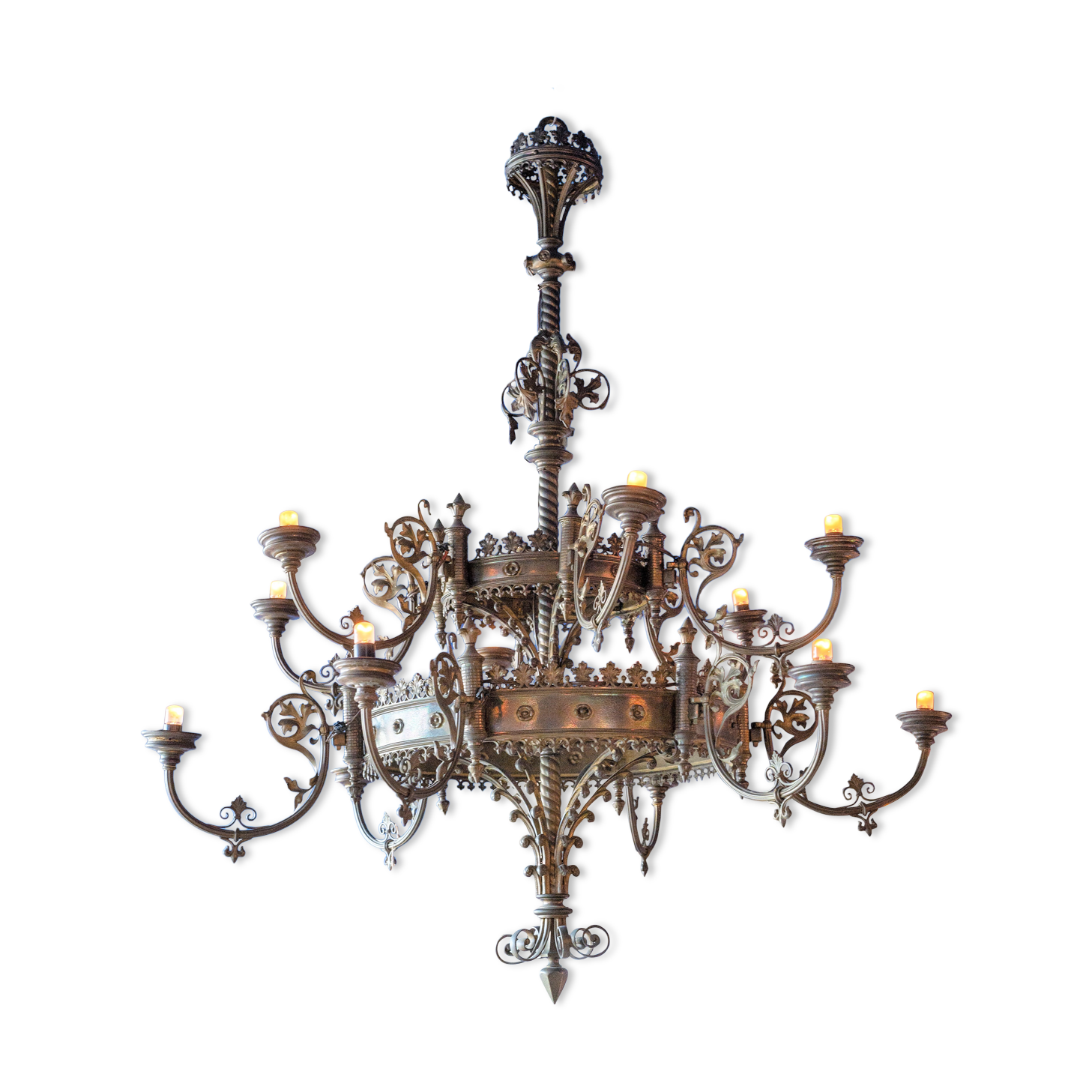 Large Antique Metal Chandelier