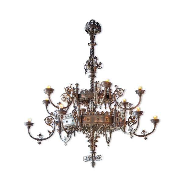 Lustre antique en métal