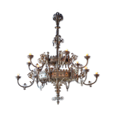 Large Antique Metal Chandelier