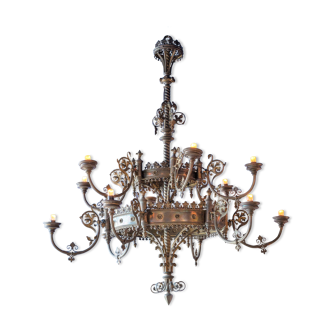 Large Antique Metal Chandelier