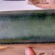 Rectangular glazed green ceramic bonsai pot
