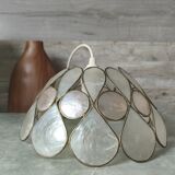 Vintage mother-of-pearl and brass pendant lamp