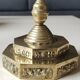 5-branched Jewish menorah/candlestick. Dedicated to mourning. In gilded bronze.