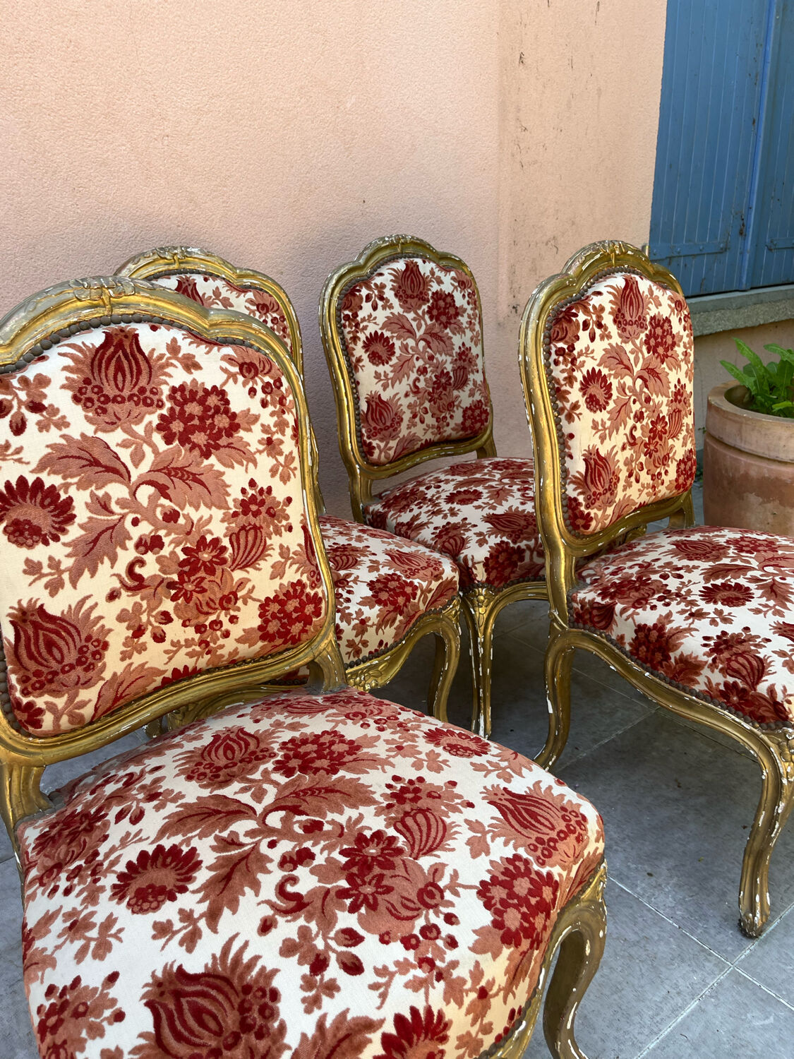 Ensemble de 4 chaises louis xv