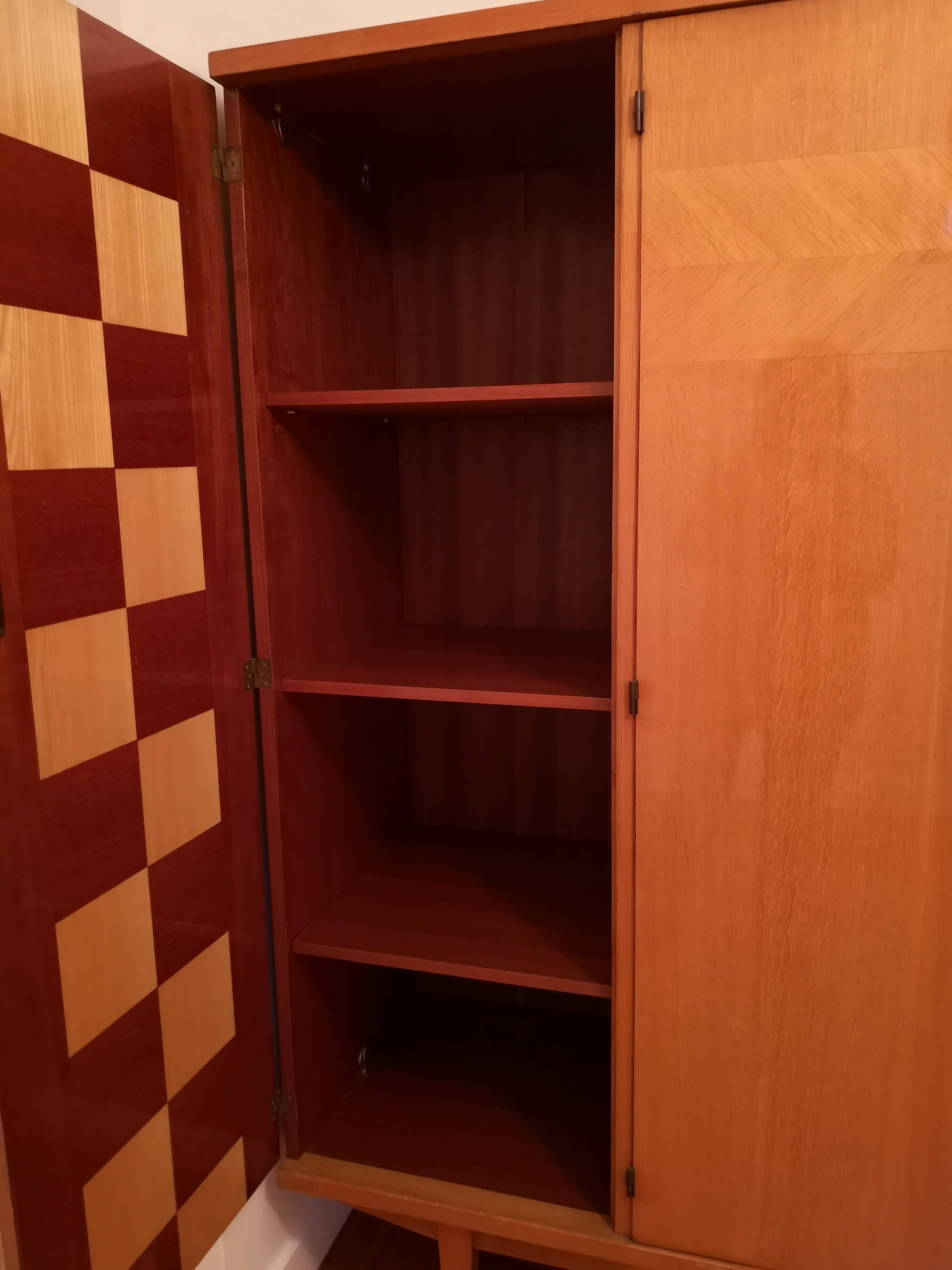 Vintage 1950s 4-door wardrobe