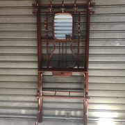 Wall coat rack in curved wood 1900 mahogany color