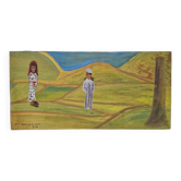 Saïd Aït Youssef (1920-1986) - Gouache on paper - Figures in the countryside
