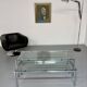 2 large nesting coffee tables in chrome and glass, 1970s design.
