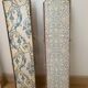 Two very kitsch wall shelves in bronze and pink velvet