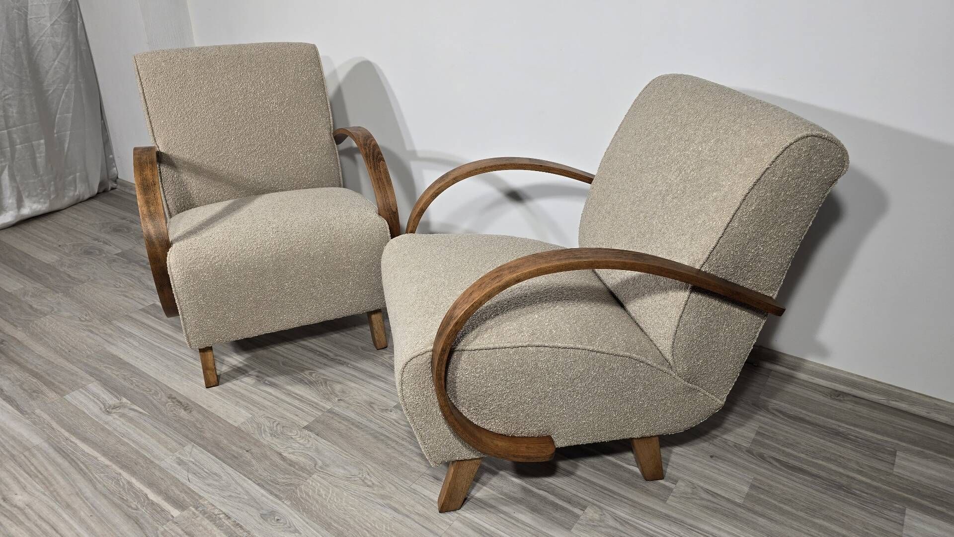Chaises de salon Art Déco par Jindřich Halabala, années 1950, ensemble de 2