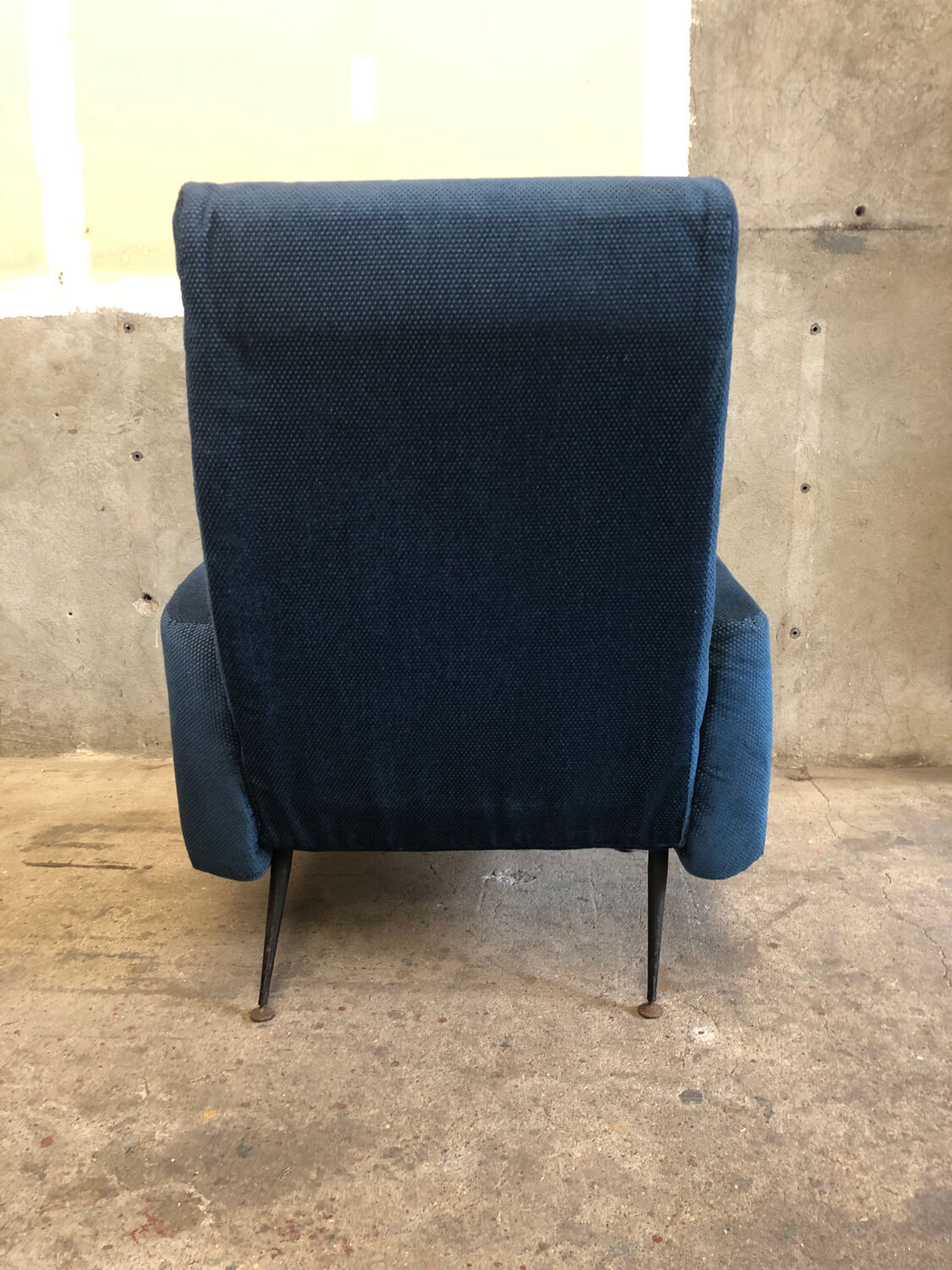 Vintage Italian Blue Armchair circa 1950