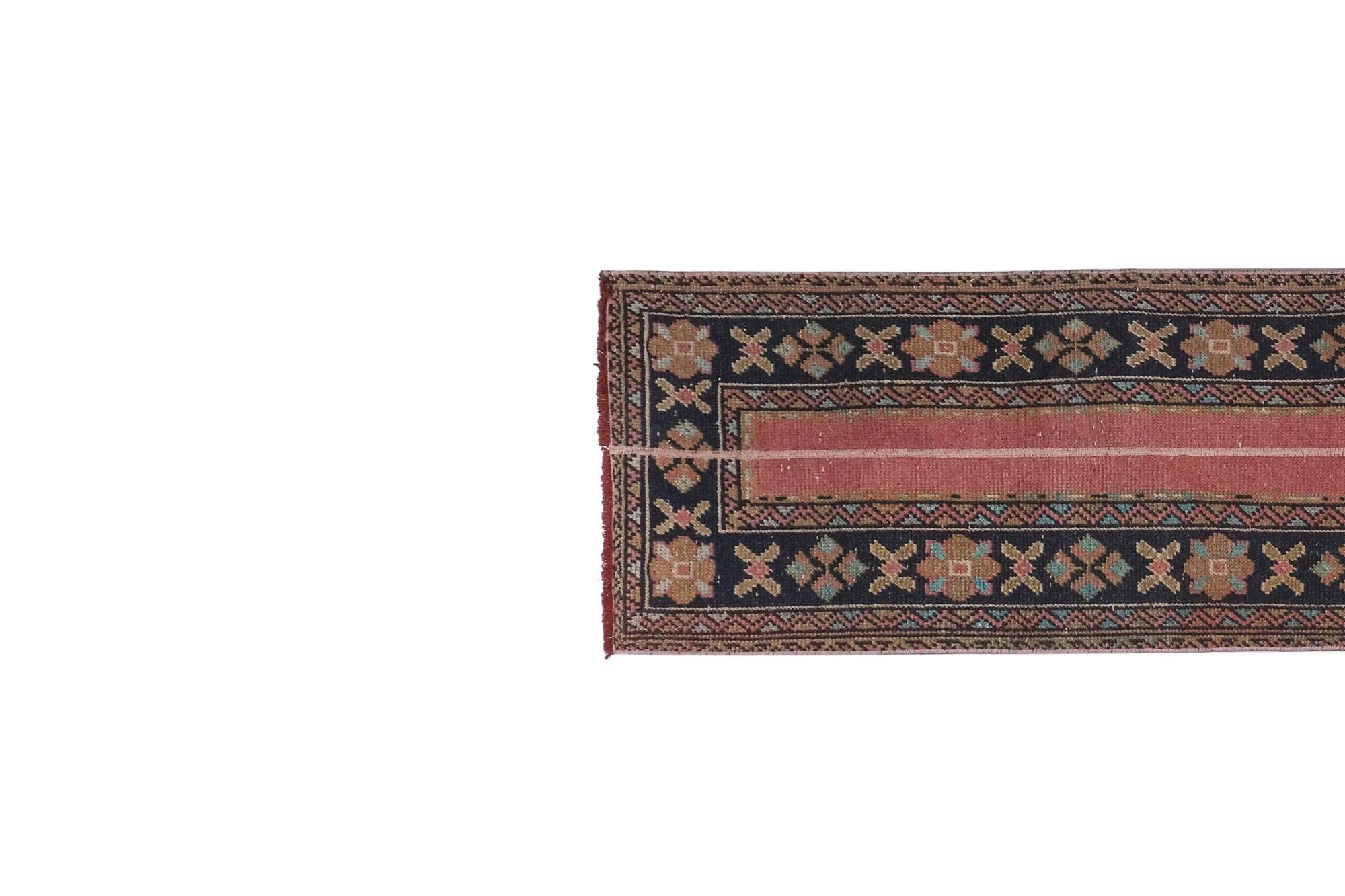 Vintage Turkish hallway rug 61x376 cm