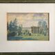 Tableau Aquarelle "La parc du chateau" ec. anglaise ? + encadrement