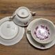 Tea cups, Limoges porcelain breakfast by Bernardaud.
