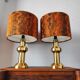 Pair of large vintage 1970s brass living room lamps