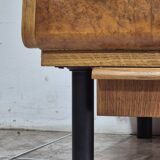 Vintage Czech Burr Walnut Bar Cabinet 1950s