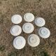 Set of 8 mismatched iron earth flat plates
