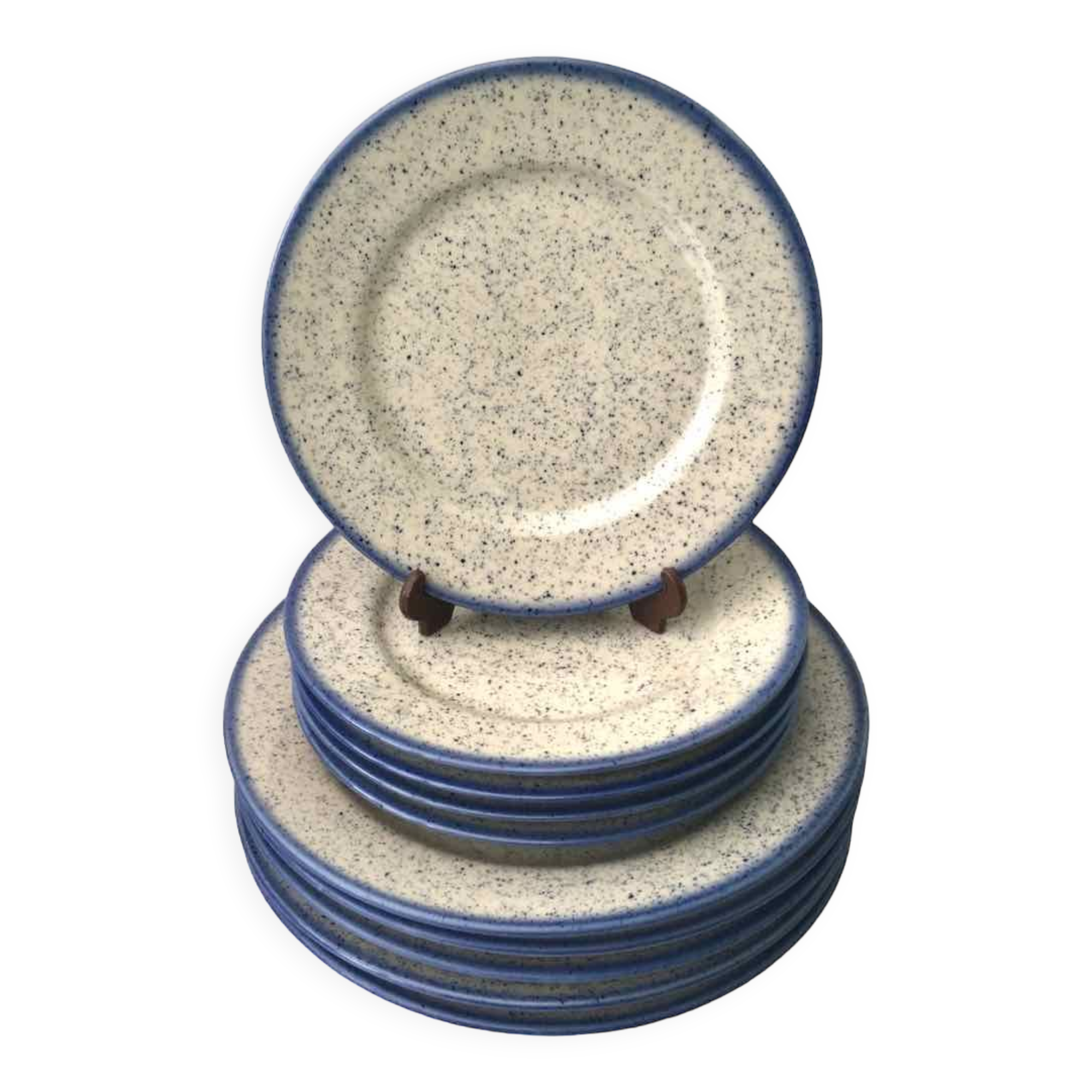 Set of 10 plates in stoneware from Poland