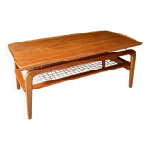 Danish coffee table in teak and rope by Arne Hovmand Olsen