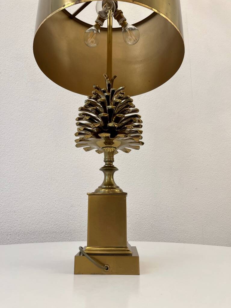 Lampe de table Bronze et Laiton Maison Charles modèle pommes de pin