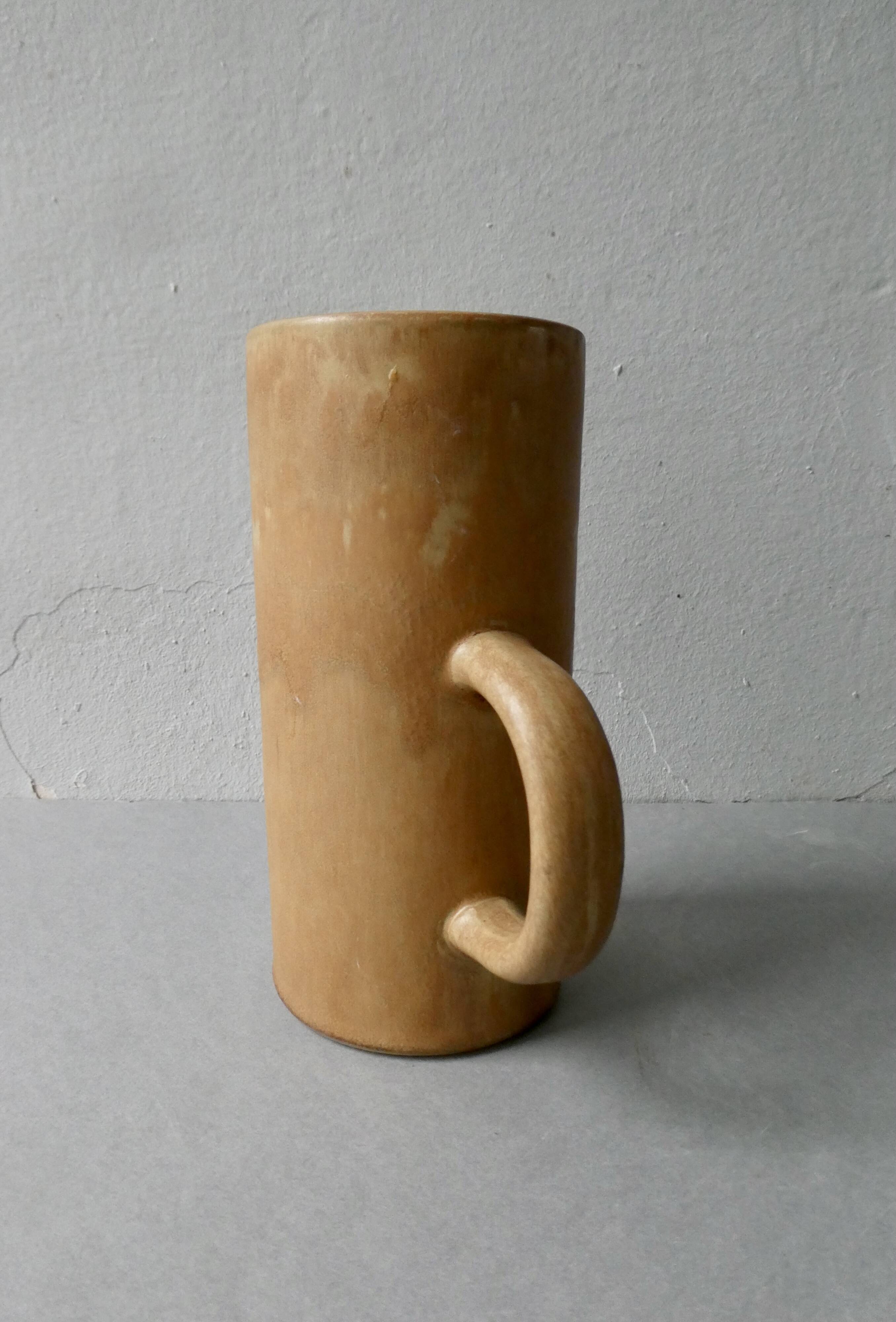Natural tone stoneware vase