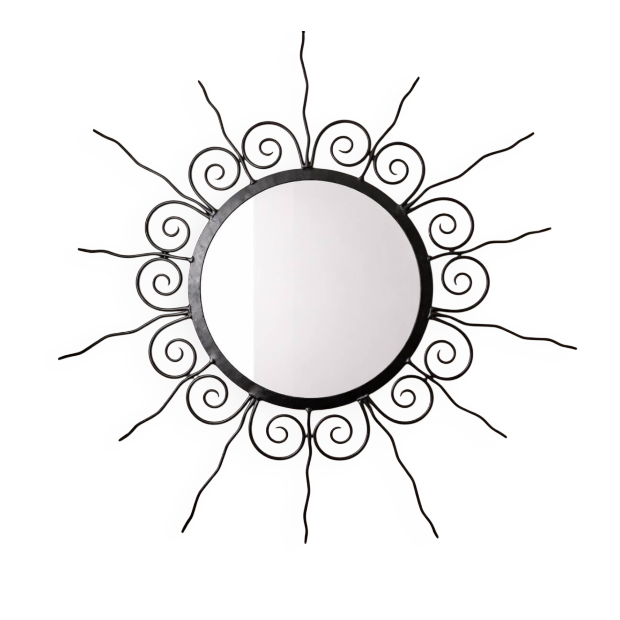 Sun mirror in wrought iron - Very good condition