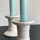 White Ceramic Coil Candlesticks
