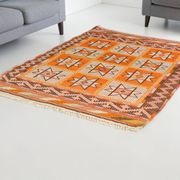 Vintage Turkish Kilim Rug, Handwoven Anatolian Accent Rug,sku-141