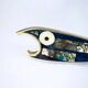 Fish bottle opener, abalone shell & alpaca, Mexico, 1980s