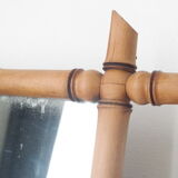 Vintage light bamboo mirror 107 x 79 cm