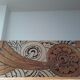Miroir art deco sculpte & décor bois dore  94.5x52cm