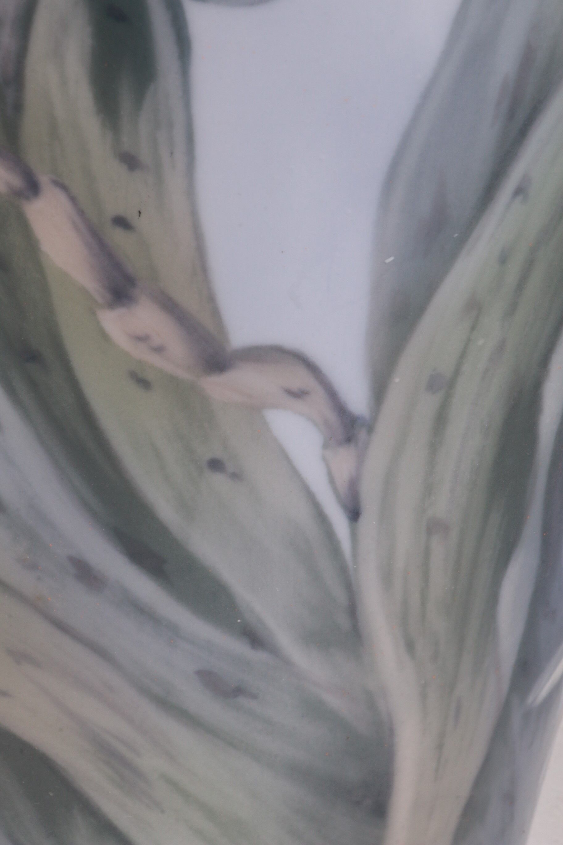 Royal Copenhagen Porcelain Vase painted with the trumpet flower.