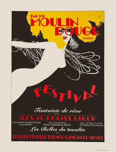 Affiche Moulin Rouge "Festival" par René GRUAU