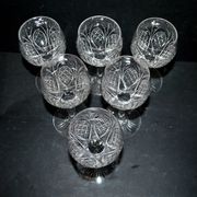 Set of 6 white wine glasses 1900 in cut crystal BACCARAT model 9157 catalog 1907 H13.5