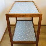 Rolling service 50s/60s in oak and bluish vinelia
