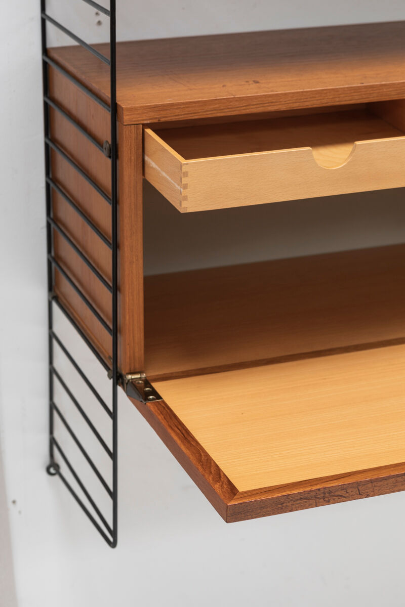 3-Piece wall unit by Nisse Strinning for String, Sweden, 1960s