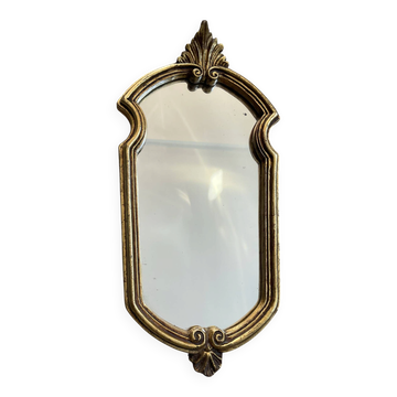 Vintage gilded wood Rococo mirror from the 1970s.