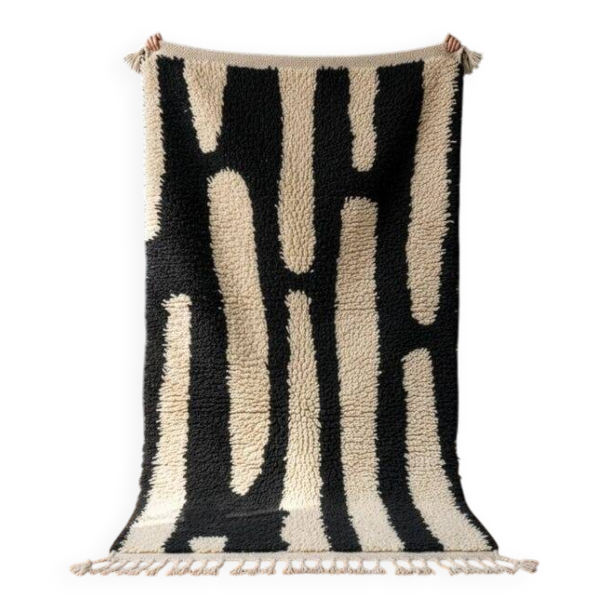 Handmade natural wool rug 250cm x 150cm