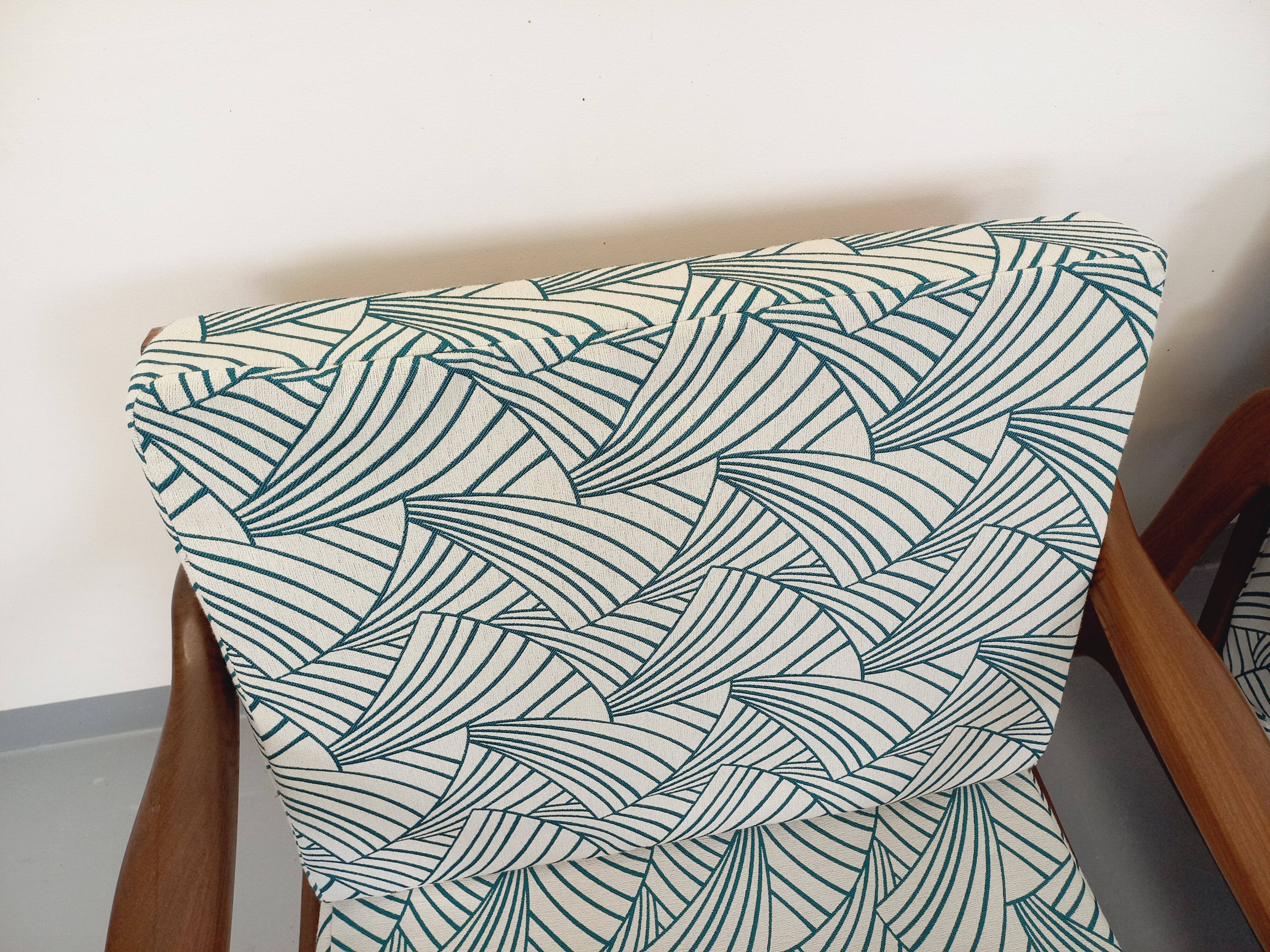 Pair of vintage Scandinavian Arne Wahl Iversen armchairs for Komfort teak