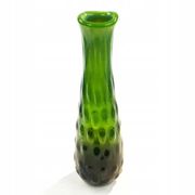 Bean vase, mid-century modern, green glass, design by J. Drost, Ząbkowice, Poland, 1970s