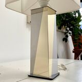 Lampe chrome et métal doré