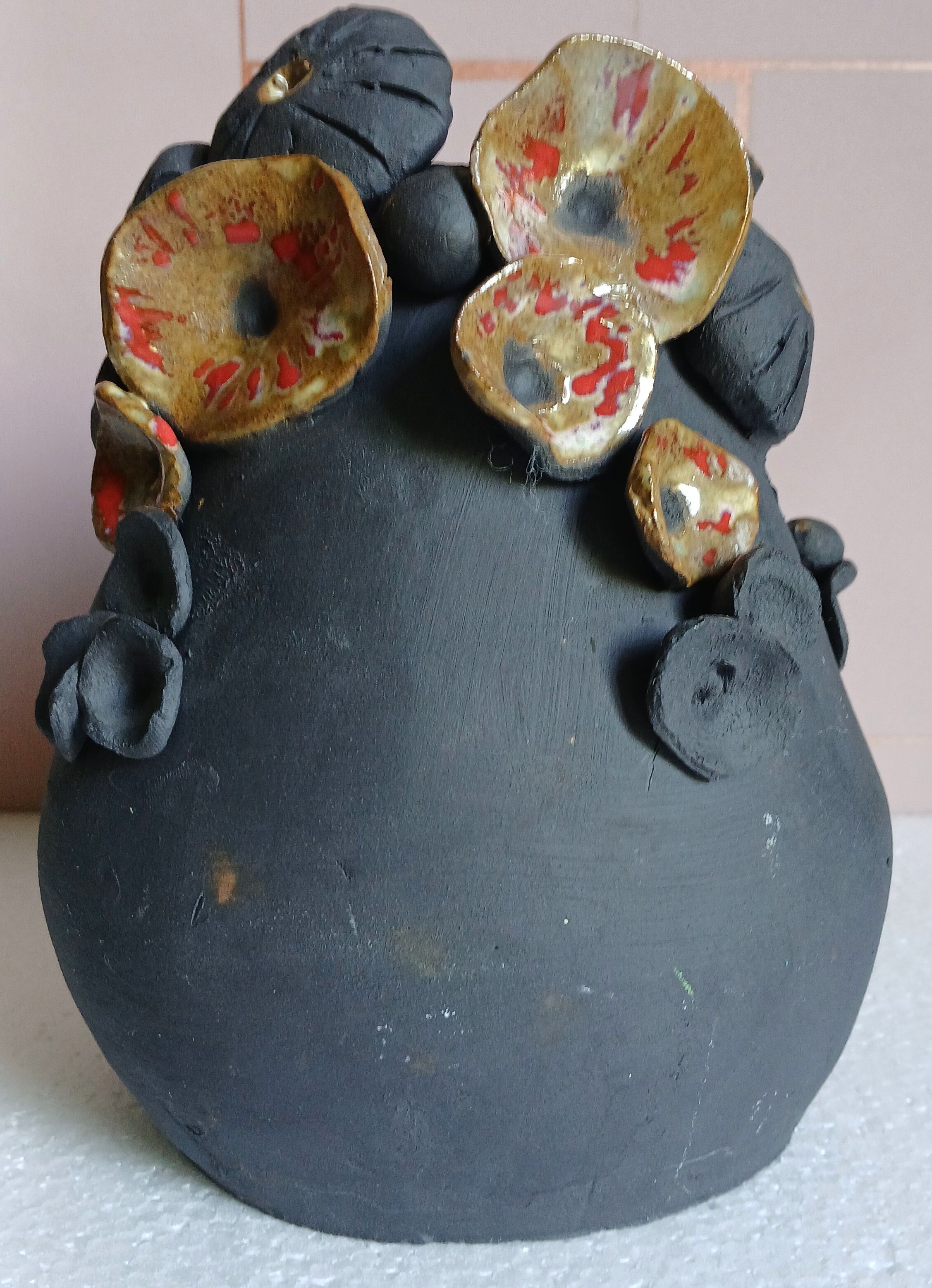 Raku vase, handmade