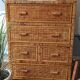 Commode vintage rotin osier bambou