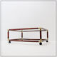 Bamboo and brass coffee table with glass top, 1960s.