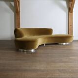 Vladimir Kagan serpentine sofa in velvet for Directional USA 1999