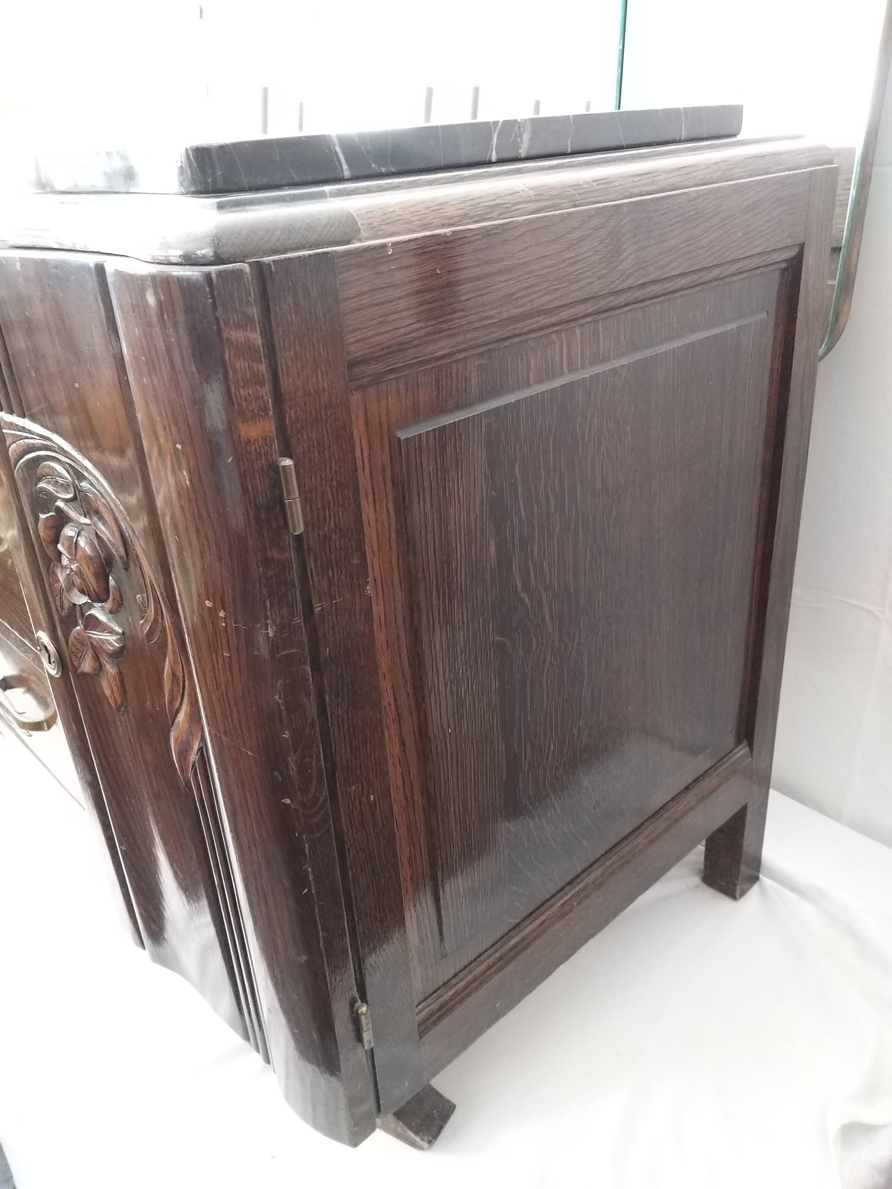 Art deco oak vanity