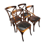 Set of 4 wooden bistro chairs