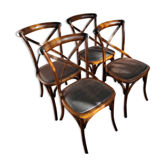 Set of 4 wooden bistro chairs
